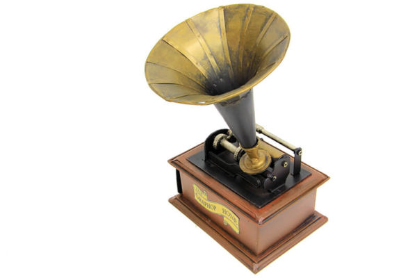 Çekmecəli Metal Nostalji Gramofon Biblo (Vintage Hədiyyə) - Image 2
